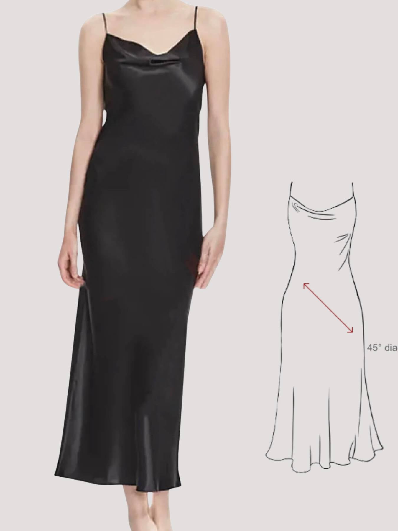 Nuisette de soie à bretelles (Longue)