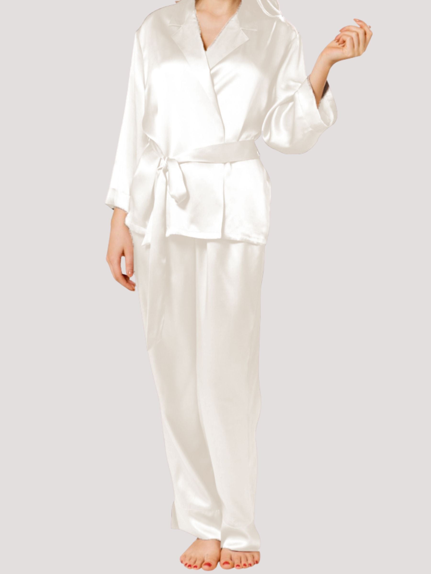 Ensemble pyjama en soie pour femme