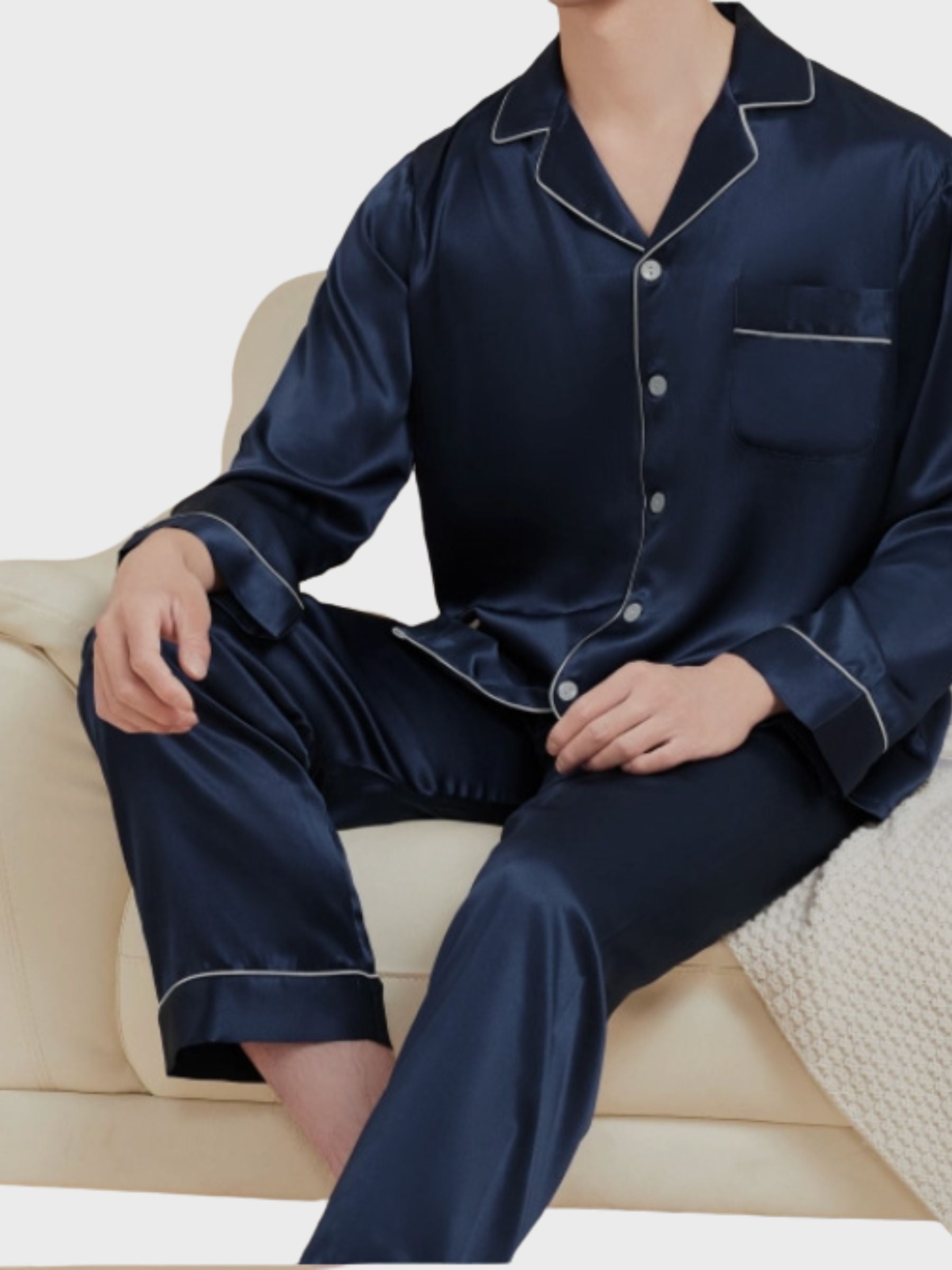 Zijden pyjama voor heren