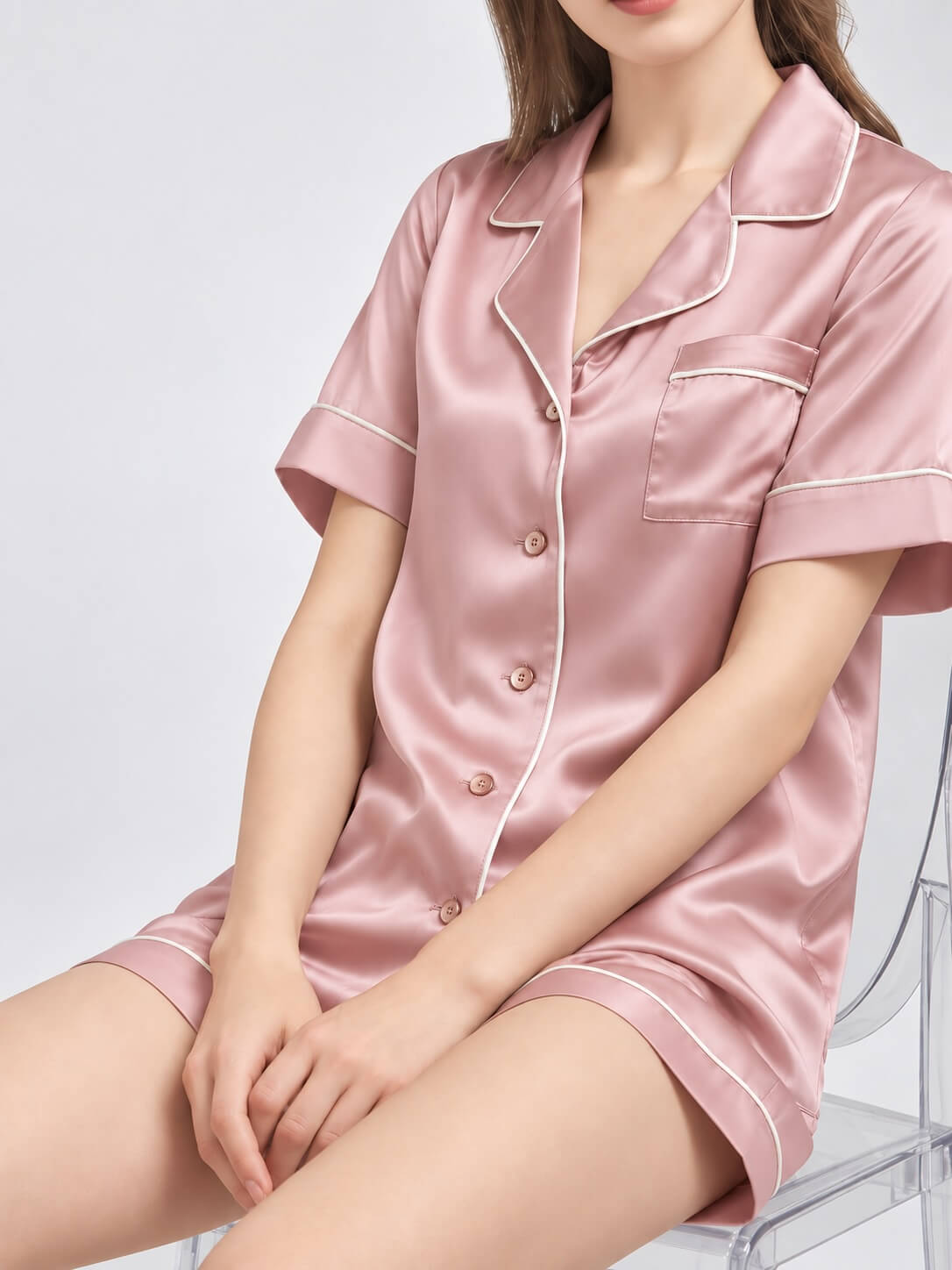 Dames zijden pyjama