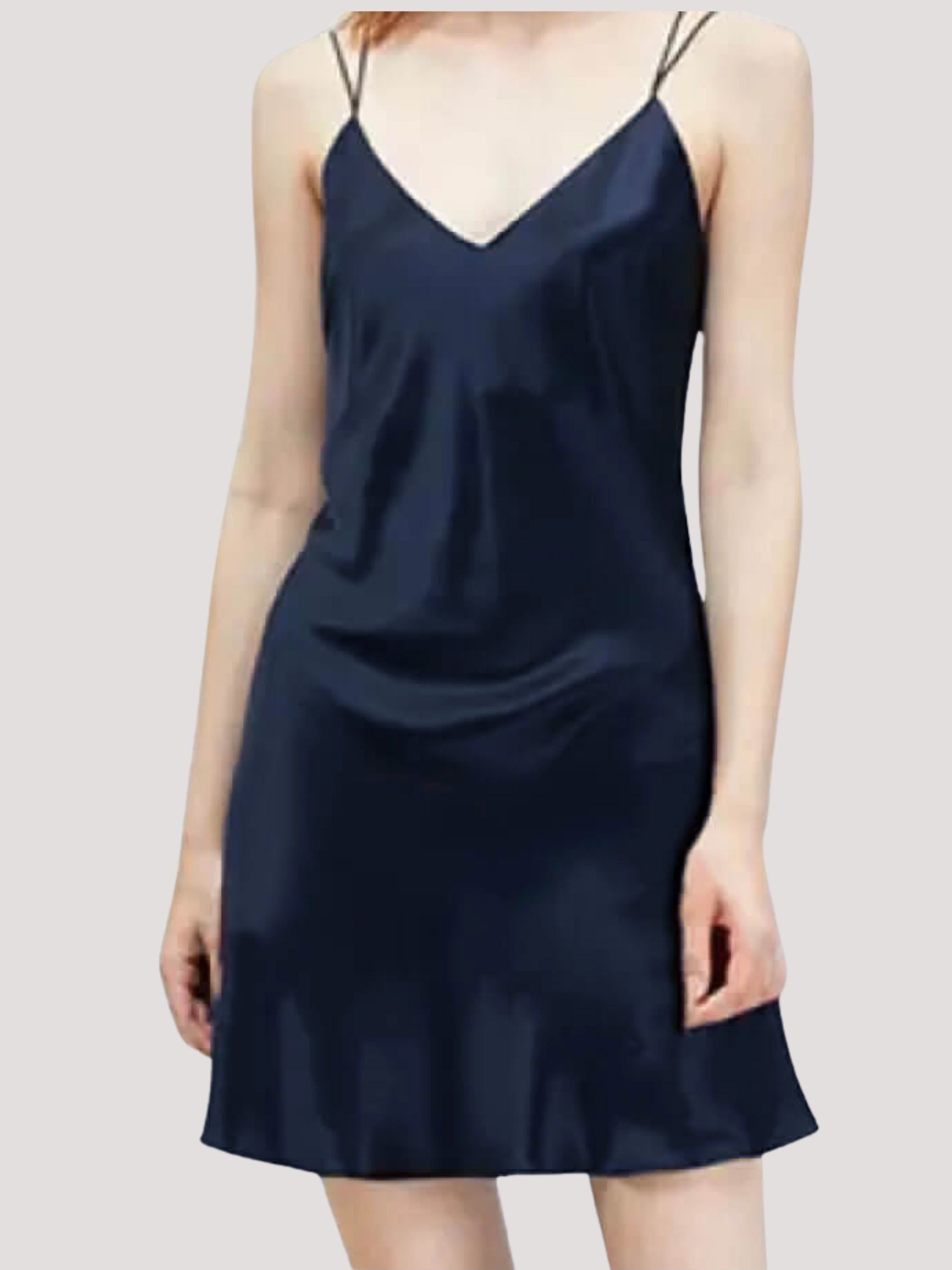 Néligé en soie à doubles bretelles spaghetti