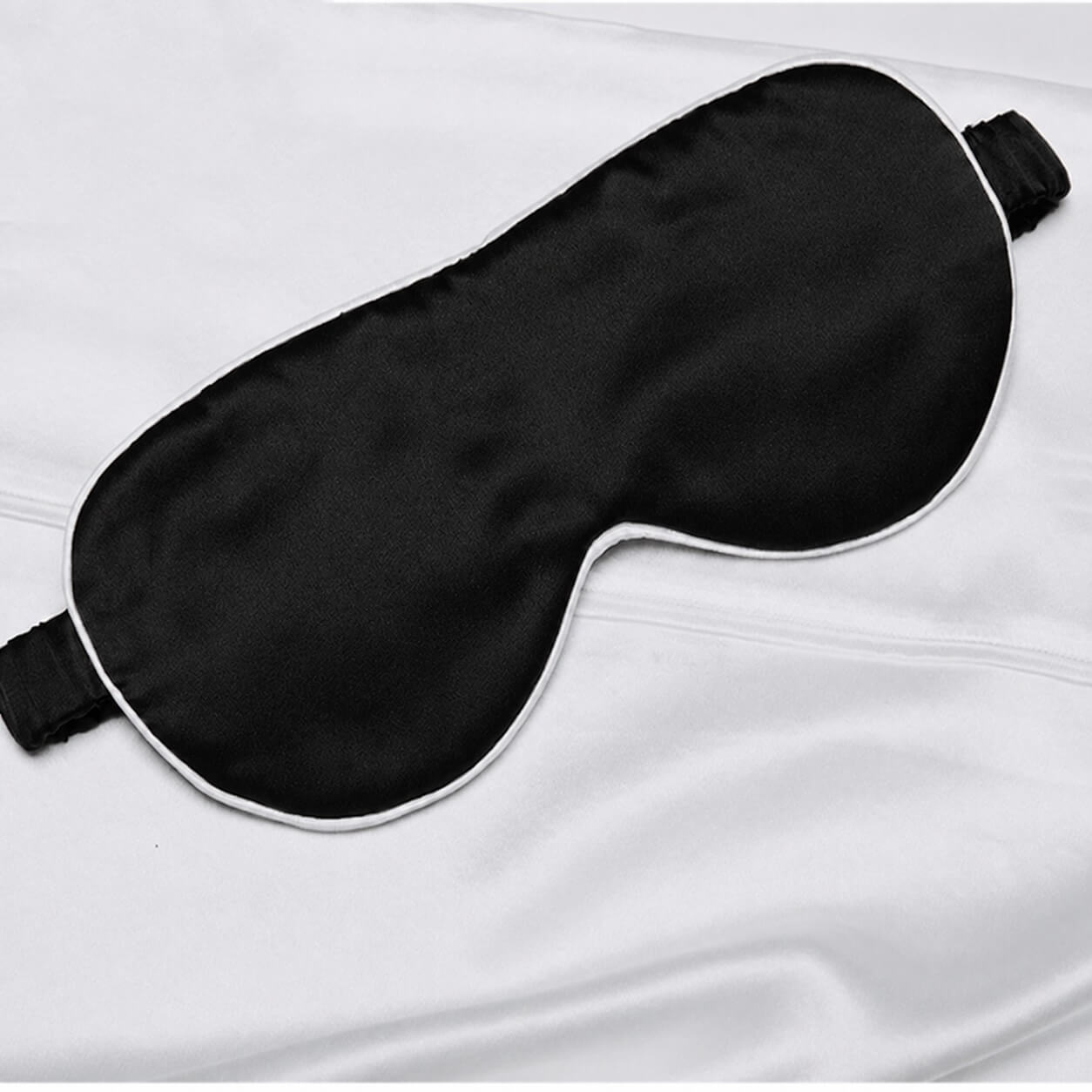 Zijden oogmasker met met zijde omhulde elastische band