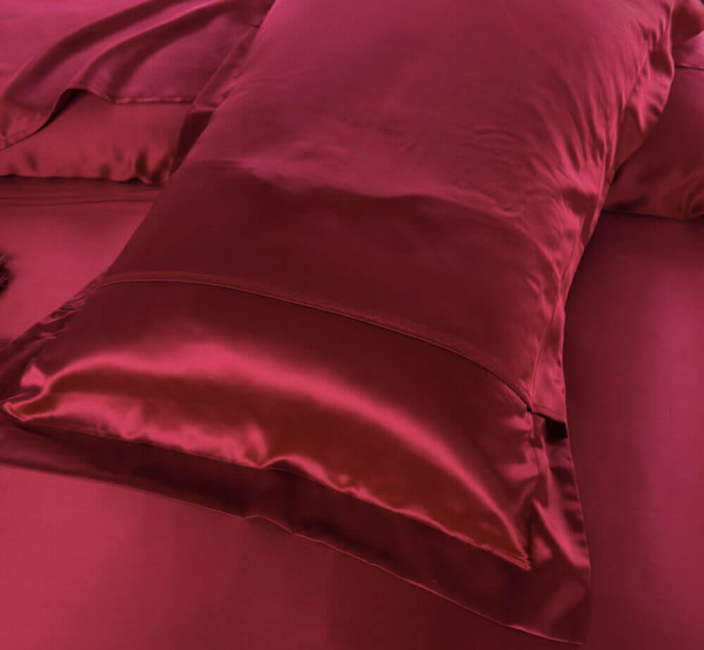 Sale: 19momme silk pillowcases - Burgundy red