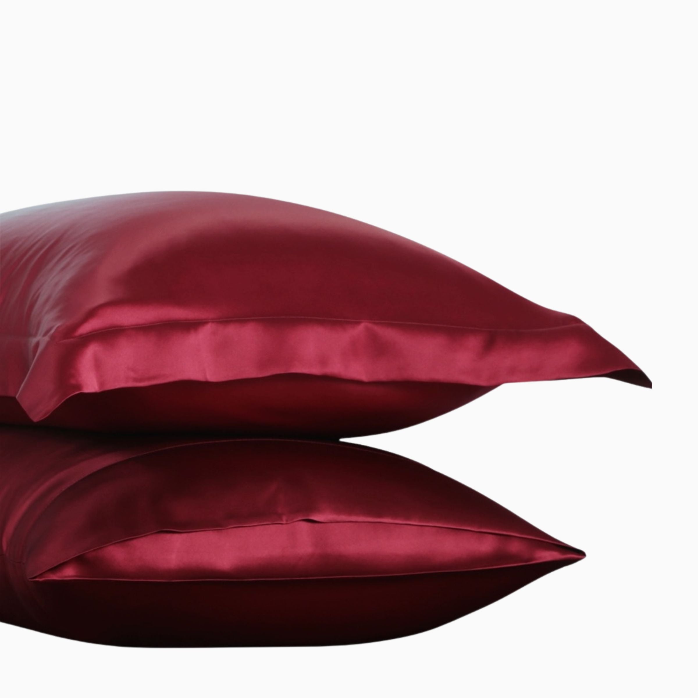 Soldes: Taies d'oreiller en soie 19momme - Rouge bordeaux