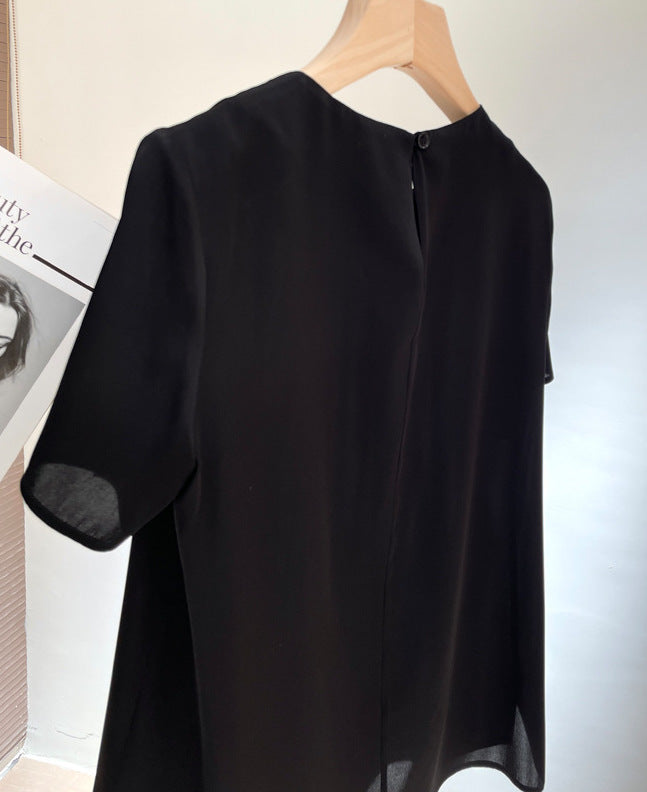 Zijden blouse met korte mouwen