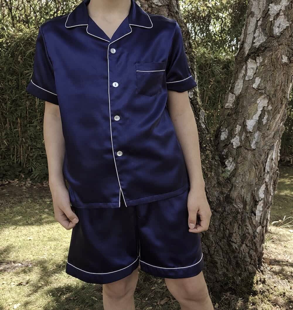 Zijden pyjama's voor jongens – Shortama