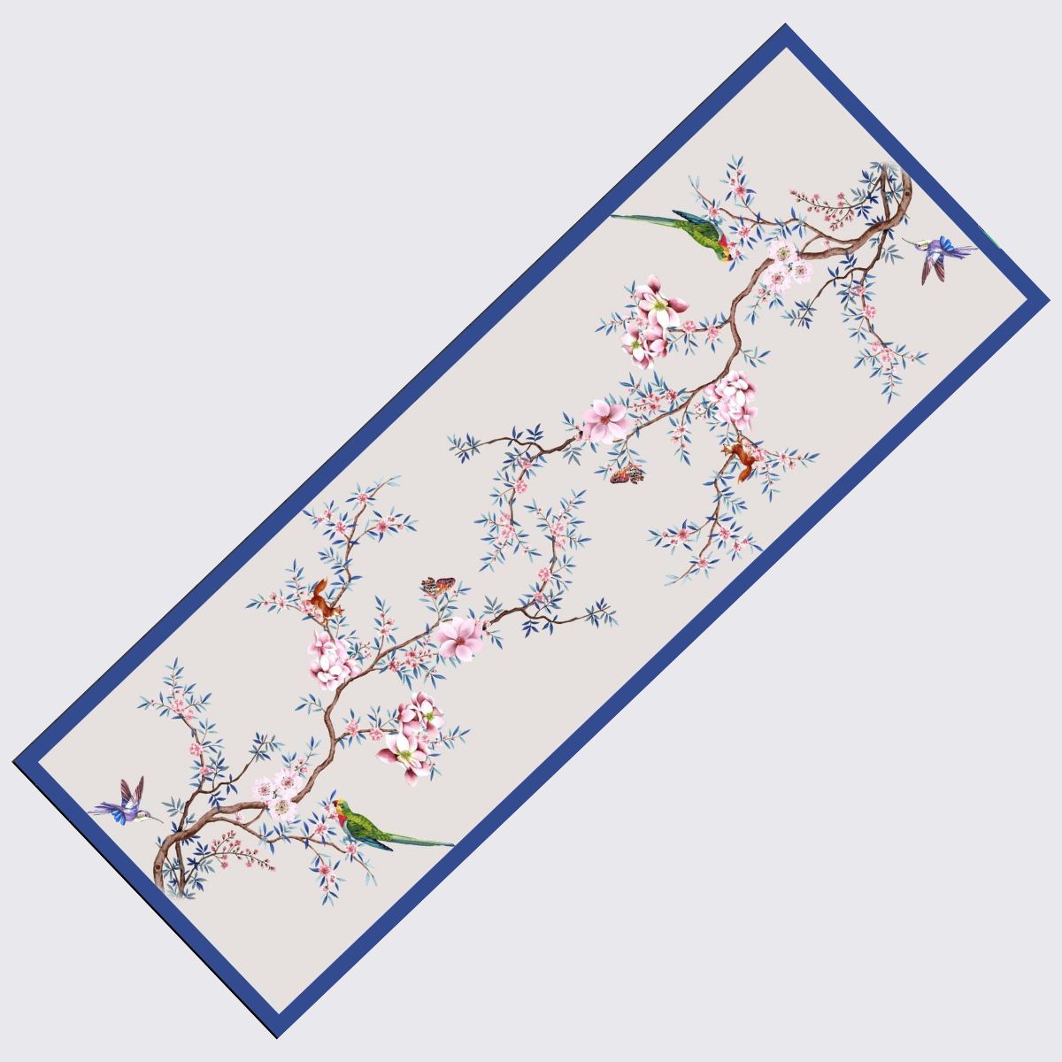 Double-sided scarf in silk and wool