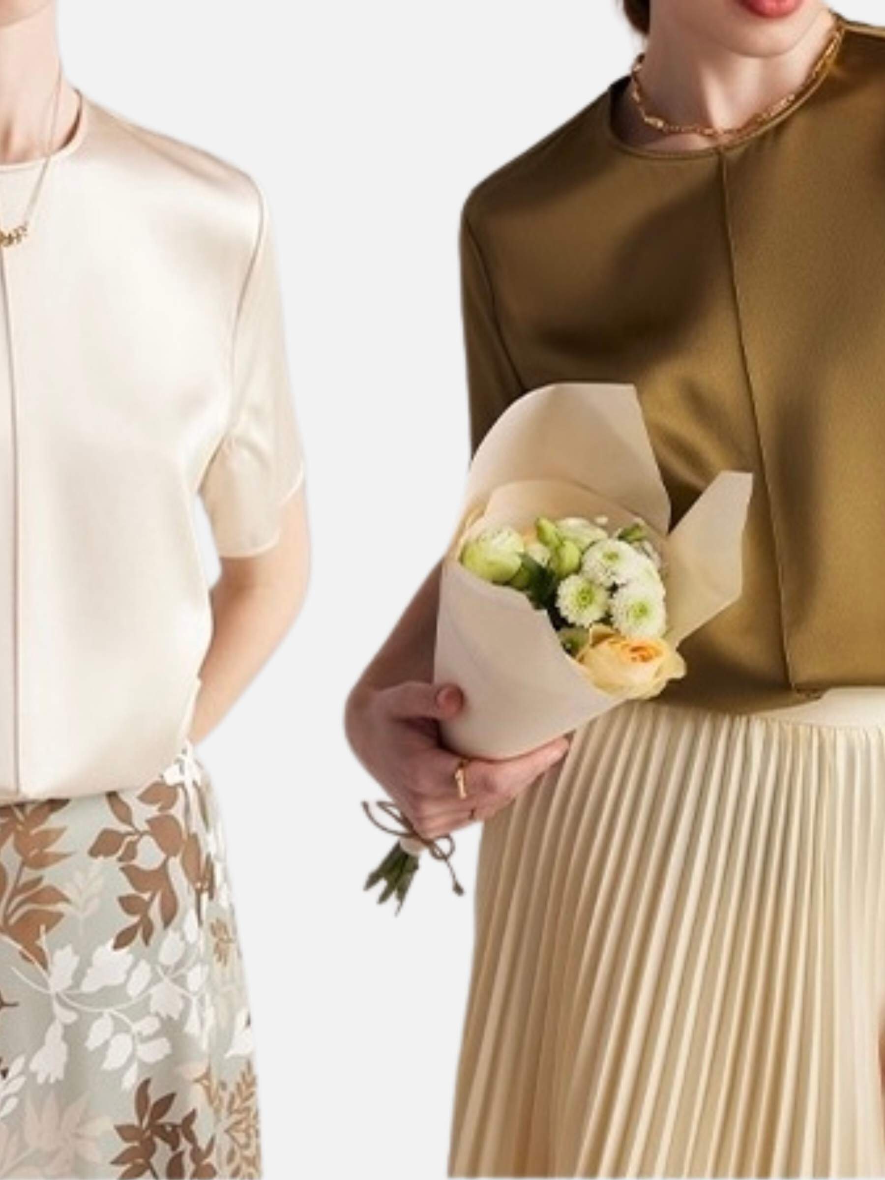 Chemisier en soie à manches courtes