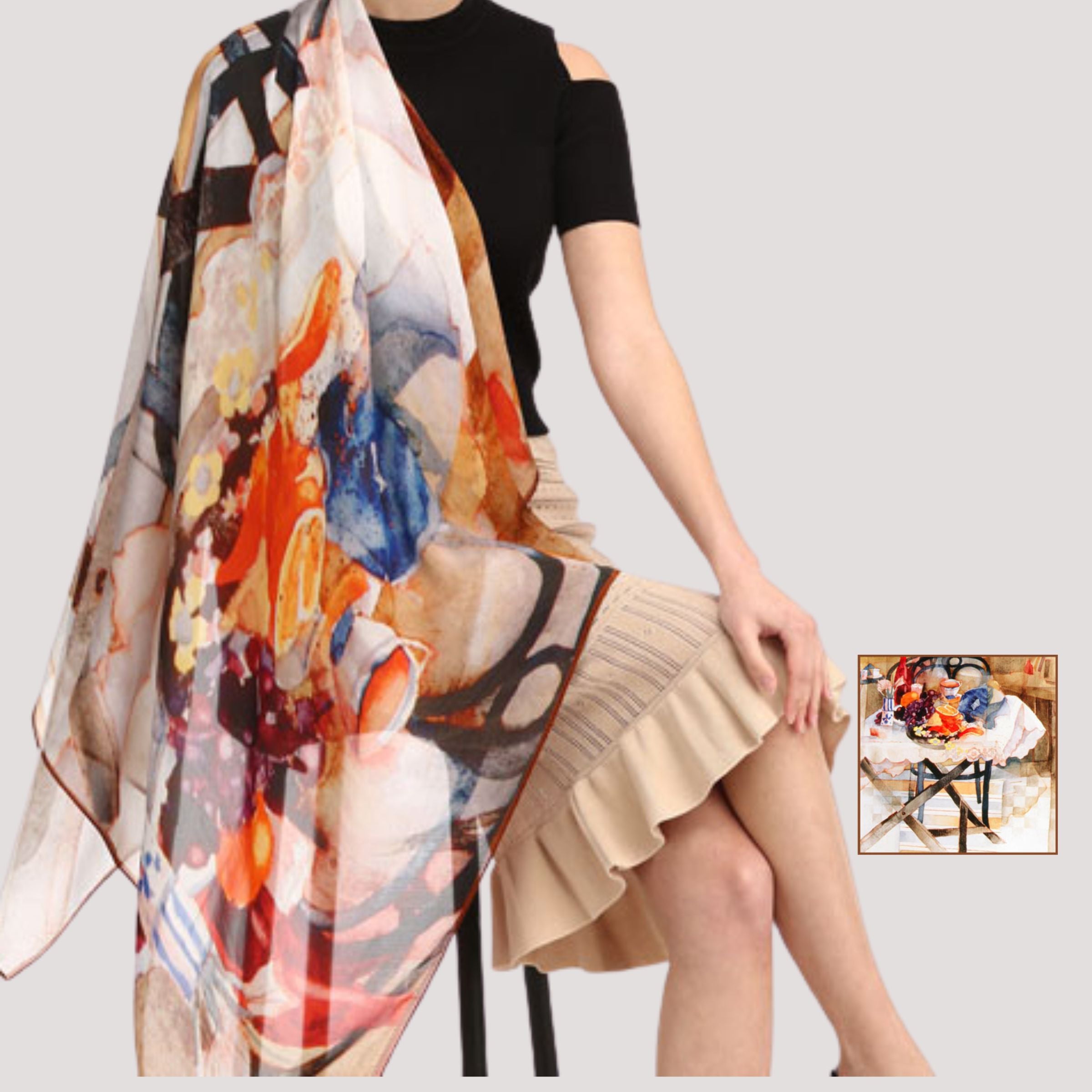 Zijden sjaal (115×115 cm)