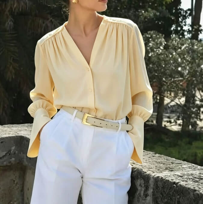 Blouse en soie en mousseline double épaisseur (Vente d’échantillon)