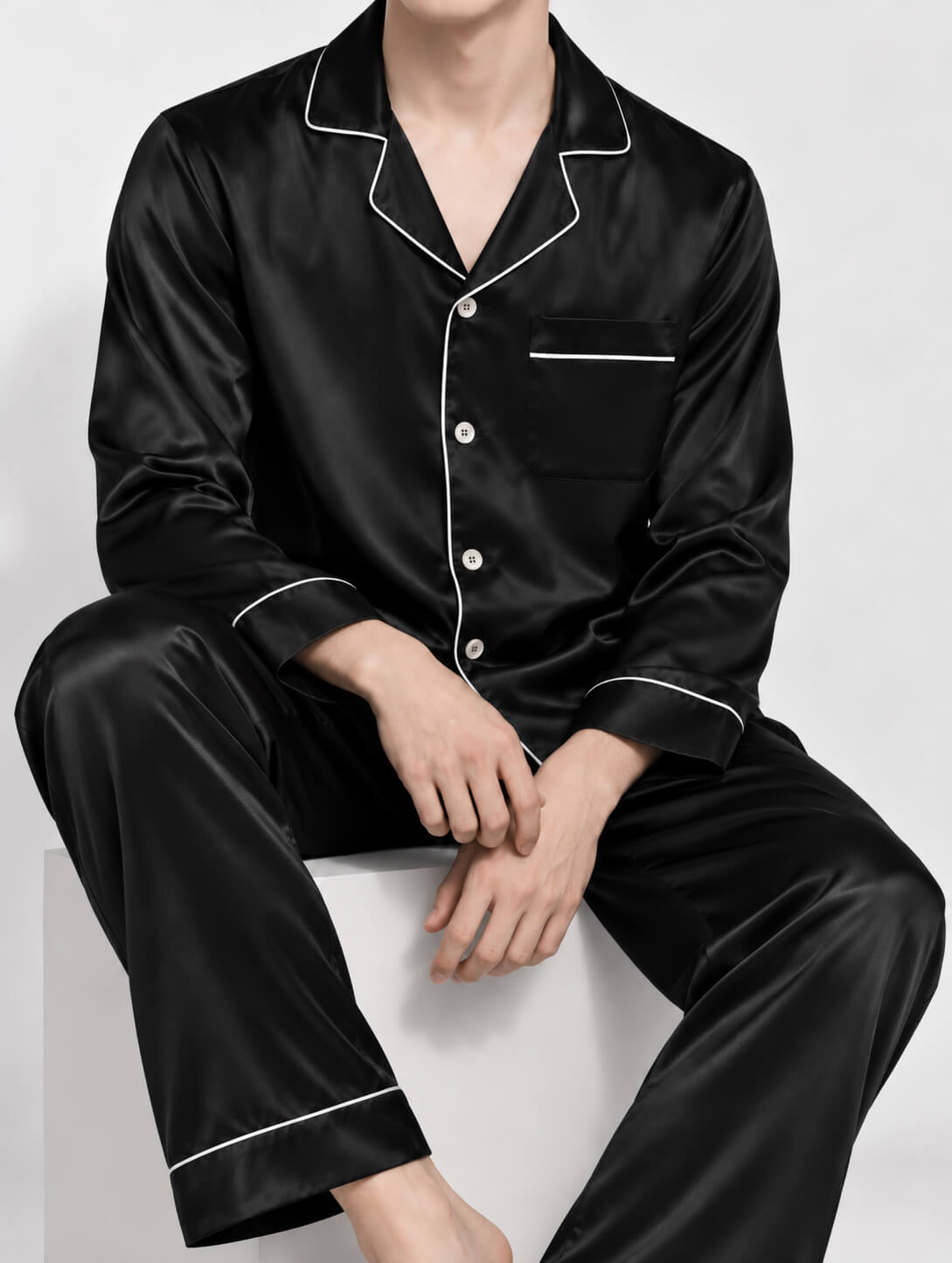 Heren zijden pyjama