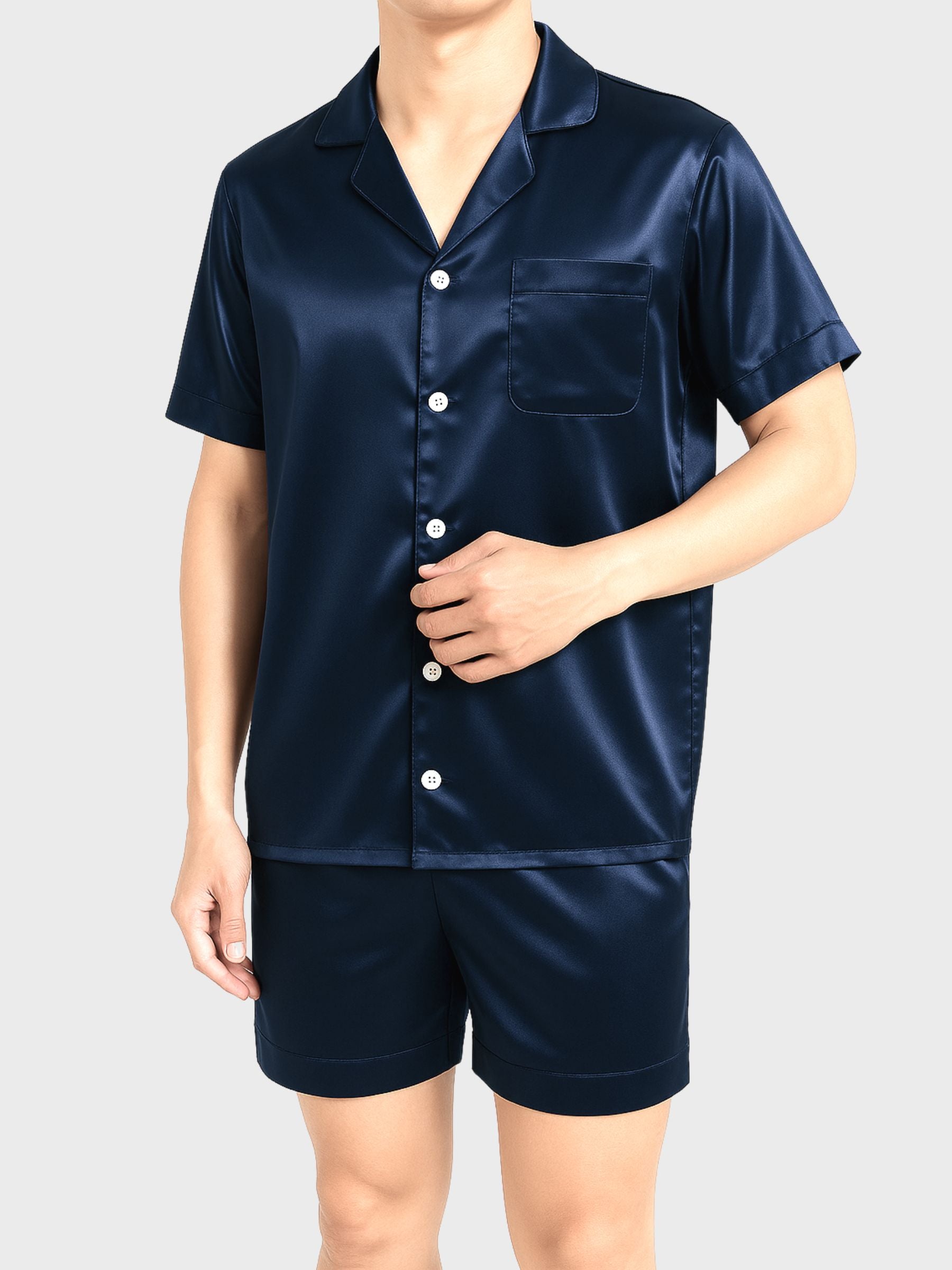 Heren zijden pyjama short