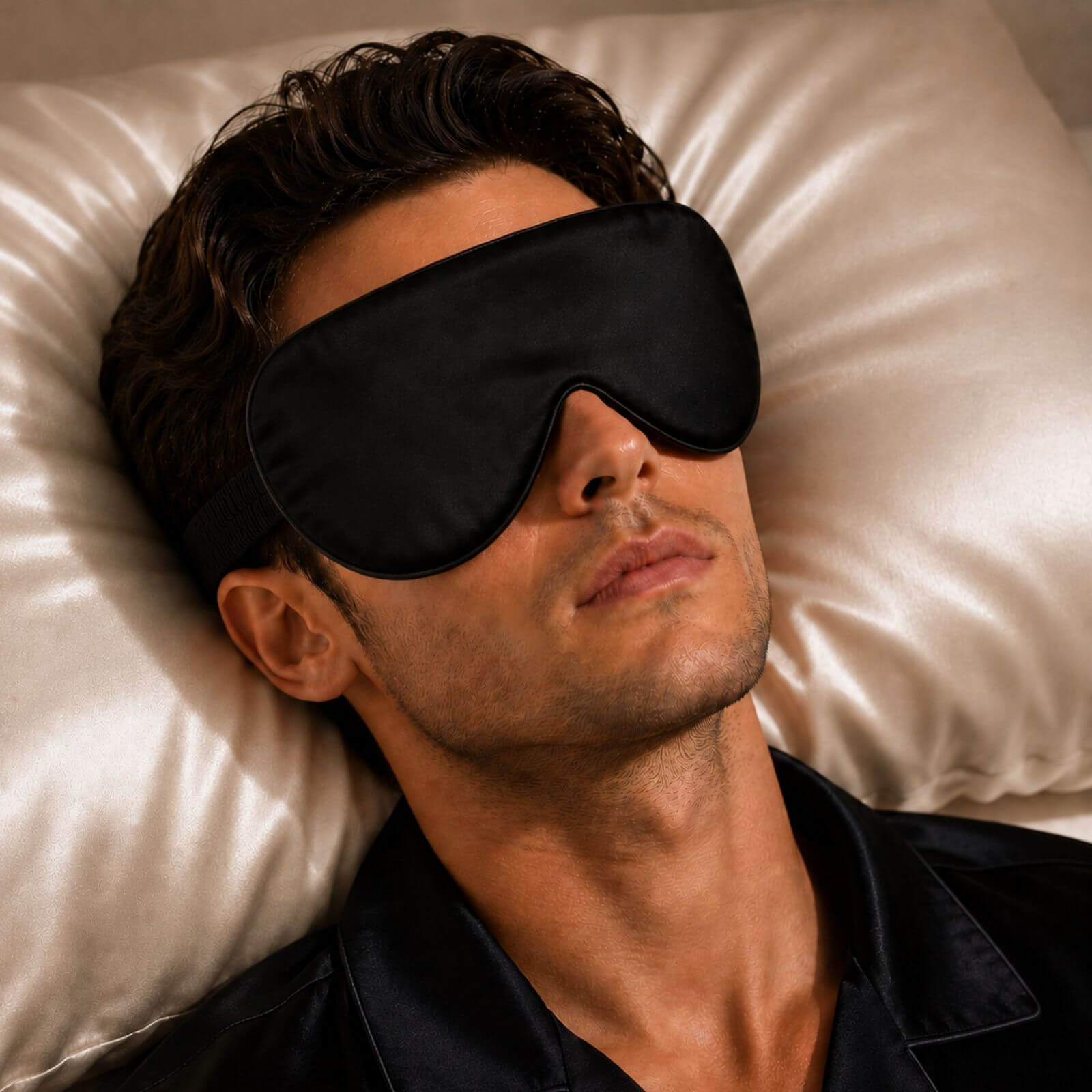 Masque pour les yeux en soie (bande réglable)