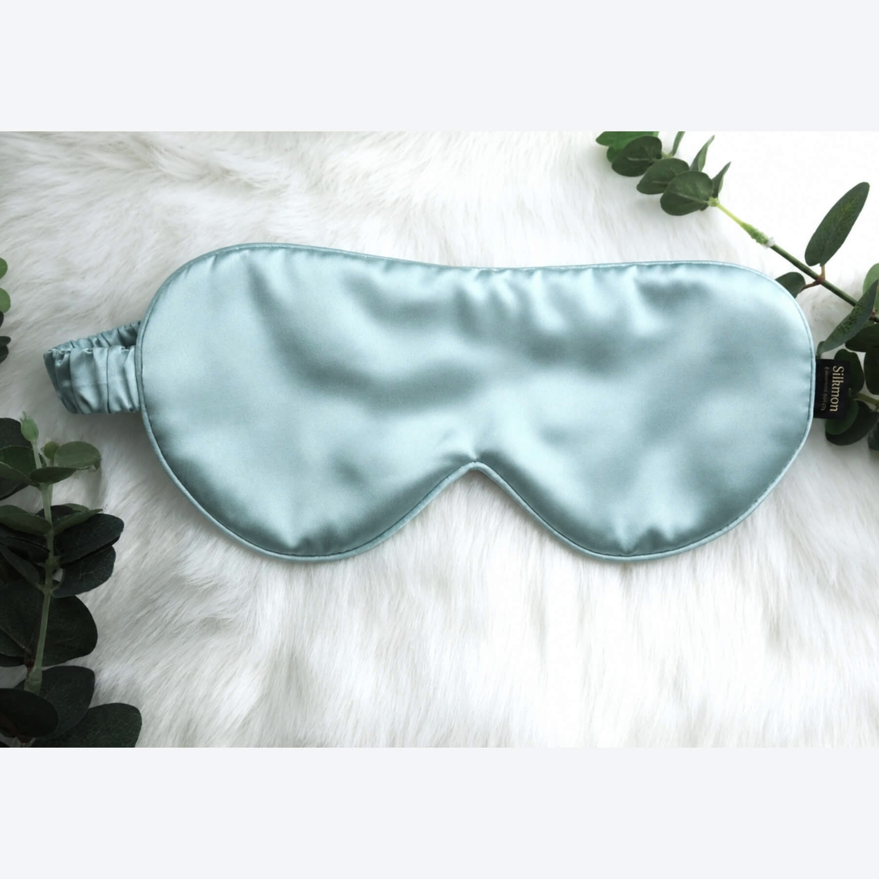 Silk eye mask with silk-wrapped elastic band