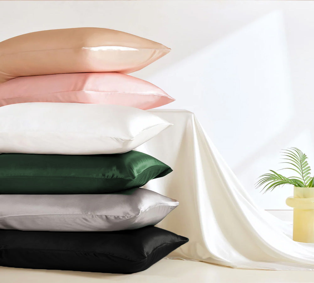 collectie zijden kussenslopen