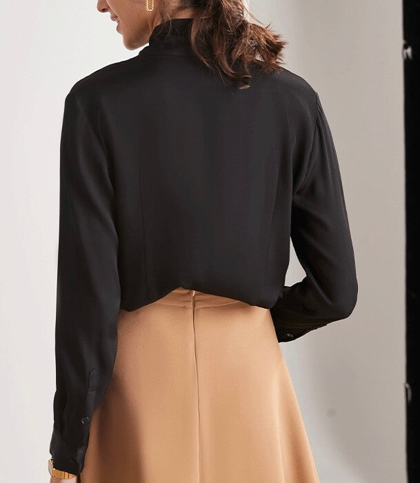 Silk blouse with bow