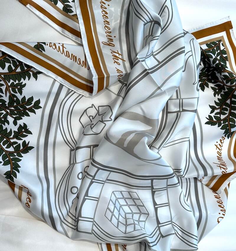 Zijden sjaal - Wiskunde (90×90cm)